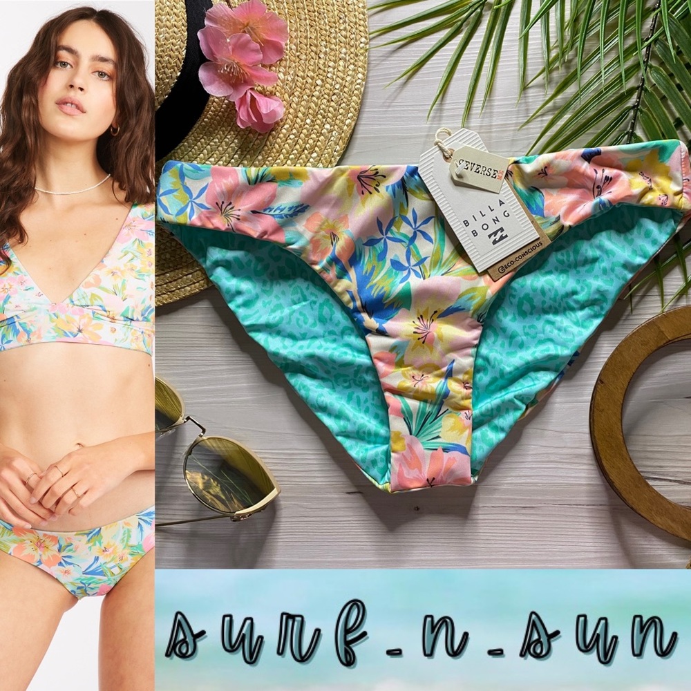 Billabong 🏝️ Floral Reversible Lowrider Bikini Bottoms
